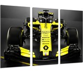 Set cuadros coche formula 1,renault r.s.18, renault f1 2018, carlos sainz, nico hulkenberg, impresión digital sobre madera