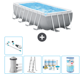 Paquete de piscina - intex - rectángulo - 400x200x100 cm + accesorios a2476