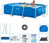 Paquete de piscina - intex - rectángulo - 260x160x65 cm + accesorios a84