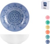 6x platos de gres h&h karma en colores surtidos, ø 18 cm