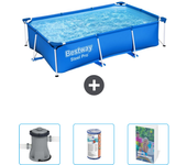 Paquete de piscina - bestway - rectángulo - 259x170x61 cm + accesorios cb81