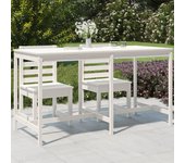 Vidaxl mesa de jardín madera maciza de pino blanca 203,5x90x110 cm