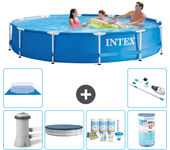 Paquete de piscina - intex - alrededor - 366x366x76 cm + accesorios a1774