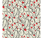 Papel pintado floral con corazones