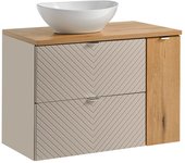 Mueble lavabo individual 80cm 2 cajones 1 puerta manoa cachemira y madera