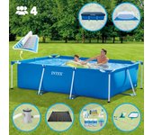 Paquete de piscina - intex - rectángulo - 260x160x65 cm + accesorios cb97