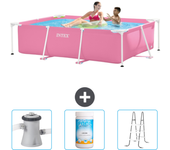 Paquete de piscina - intex - rectángulo - 220x150x60 cm + accesorios cb84