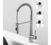 Cecipa max grifo de cocina mezclador de resorte con 3 modos de salida de agua - grifo mezclador con ducha extraíble grifo cepillado, modelo ue