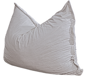 Puf en terciopelo acanalado bananair 180 x 140 cm gris claro
