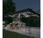 Cenador con guirnalda de luces led 3x4 m antracita