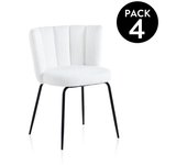 Pack 4 sillas de comedor bodhi crochet nieve 60 x 79 x cm