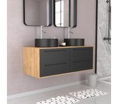Pack bathroom cabinet 4 drawer + 2 rondas - uby 120cm