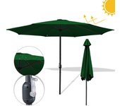Sombrilla de hawaiana reclinable 3,5m--upf 30+ protección solar para arena playa/jardín/terraza/playa, verde