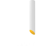 Lumicom | rond coupè lámpara pendiente, 1x gu10, max 33w, metal, blanco mate/amarillo, d.6cm x h30cm