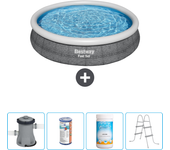 Paquete de piscina - bestway - alrededor - 366x366x76 cm + accesorios cb60