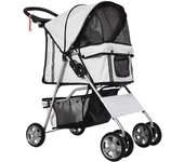 Coche para perro / carrito plegable en plata - práctico para viajes & desplazamientos