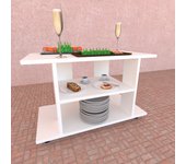 Mesa con ruedas madera fsc® mod. pilar. henor. 80x40x65.5 blanco.