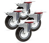 Juego de 4 ruedas giratorias con doble freno 160 mm ruedas de muebles 130 kg /rueda transporte