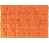 Relaxdays alfombra baño, 60x40 cm, antideslizante, lavable, alfombrilla bañera, toalla suelo wc rectangular, naranja