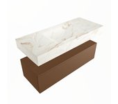 Mondiaz alan-dlux 110cm mueble de baño rust 1 cajón. con lavabo cloud centro sin orificios color frappe