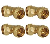Pack 4 codo latón 50mm para tuberia de polietileno 50 mm | accesorio de laton con certificado aenor | codo de latón fontaneria