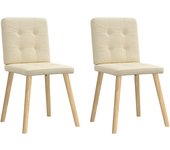 Pack 2 uds sillas de comedor | silla de cocina tela color crema cfw30355