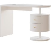Vicco escritorio lara, blanco alto brillo, 120 x 50 cm con 2 cajones