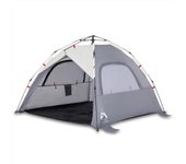 Tienda de jardín | tienda de playa 3 personas impermeable apertura rápida gris cfw310778