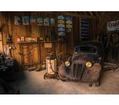 Papel pintado fotografia panorámica antiguo coche vintage garaje 254x184 cm - incluye cola - moderno salon dormitorio papel no tejido