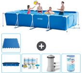 Paquete de piscina - intex - rectángulo - 450x220x84 cm + accesorios a246