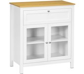 Aparador de cocina homcom mdf, melamina de madera blanco 80x40x90 cm 83a-011v00wt