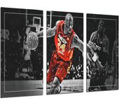 Set cuadros baloncesto, nba, deportes, west kobe bryant, negro y rojo, mamba, impresión digital sobre madera