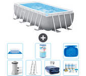 Paquete de piscina - intex - rectángulo - 400x200x100 cm + accesorios a2447