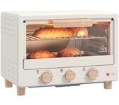 Horno eléctrico sobremesa homcom acero inoxidable crema 39x27.5x28.8 cm 800-200v90cw