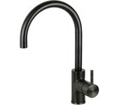Mezclador de fregadero de cocina de acero inoxidable color bronce con caño redondo regulable pollini nf0005b - gunmetal