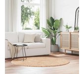 Alfombra peluda de pelo largo navarra beige 160x160cm poliéster