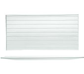 6x platos de cristal, 26x12 cm, efecto rayas, h&h, transparente