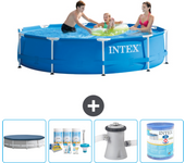 Paquete de piscina - intex - alrededor - 305x305x76 cm + accesorios a1471