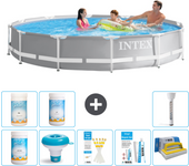 Paquete de piscina - intex - alrededor - 366x366x76 cm + accesorios