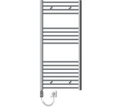 Luxebath radiador eléctrico de baño sahara 600x1200 mm cromo conexión lateral y resistencia de 1200w con termostato