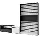 Muebles de salón para tv, 260x35x186cm, para tv hasta 65, mueble televisión, blanco y negro