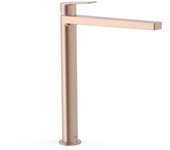 Tres 21180301opm project-tres grifo monomando xxl para lavabo oro rosa mate