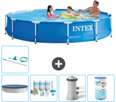 Paquete de piscina - intex - alrededor - 366x366x76 cm + accesorios a1547