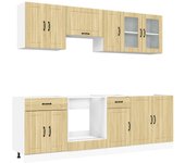 Mueble cocina kalmar roble sonoma 8 pzas madera contrachapada