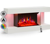 Balderia ida | chimenea eléctrica de pared | efecto de llama 3d | calefacción eléctrica 1800 w | mando a distancia, temporizador y termostato