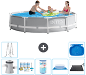 Paquete de piscina - intex - alrededor - 305x305x76 cm + accesorios a2036