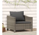 Maison exclusive - sillón de jardín con cojín ratán sintético gris