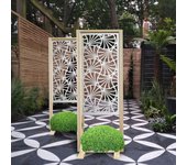 Bells - separè - biombo modular autoportante - 70x190cm - en madera y pvc, color interior blanco