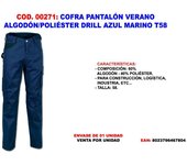Cofra pantalon verano algodon-pol. drill azul mar. t58