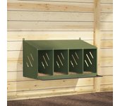 Nido para gallinas con 4 compartimentos, metal verde oliva